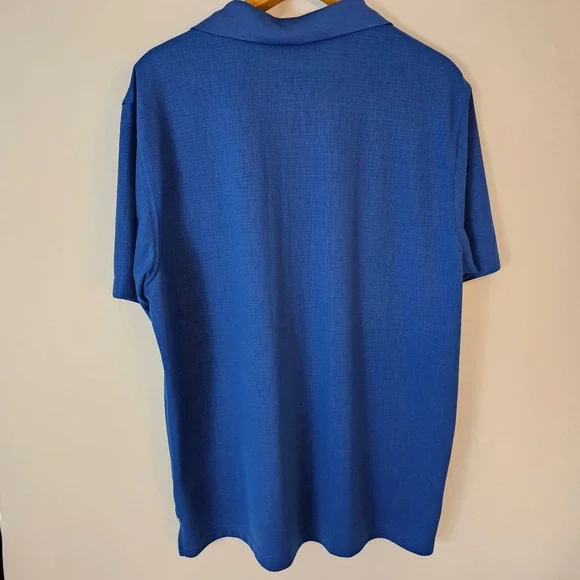 Greg Norman XXL Blue Polo Shirt Play Dry Golf Colorful Shark Logo Menswear - Picture 3 of 6